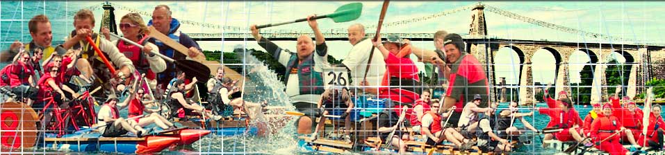 Montage of raft racers